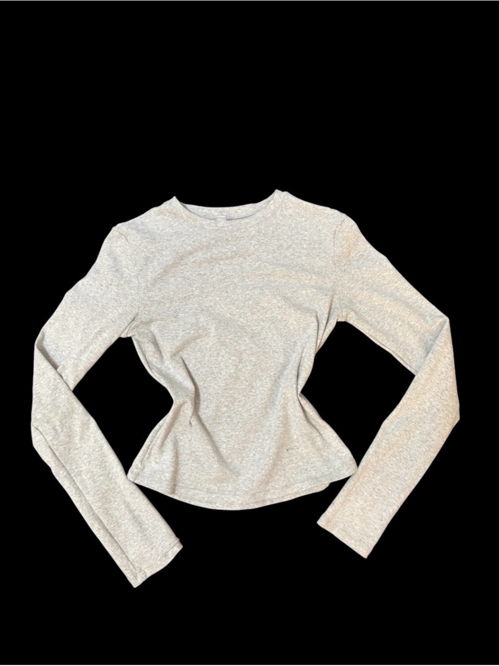 Light Gray Long Sleeve Women’s Crewneck Top